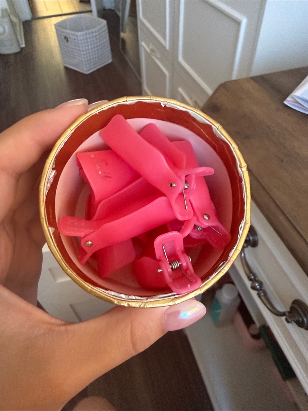 Pink Nail Polish Remover Clips Set - Women Accessories